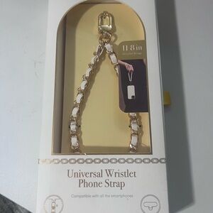 NWT Gold and White Phone Wristlet Strap
